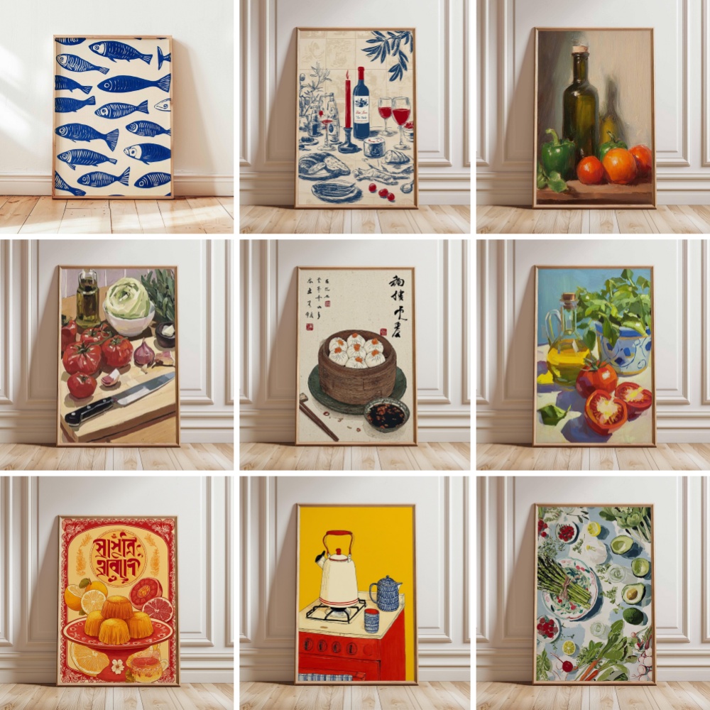 Japanese Lifestyle Food - Affiche sur toile imprimée style japonais,