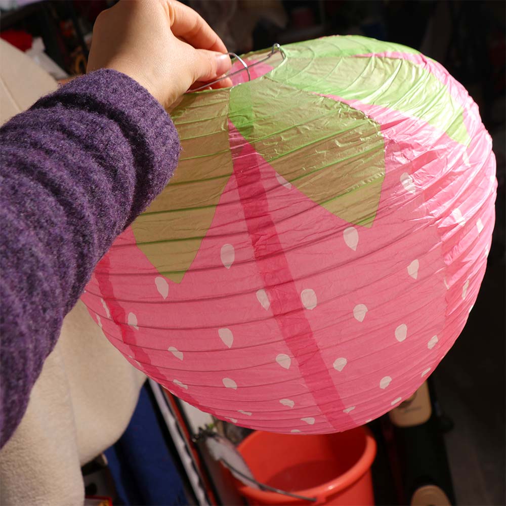 Lanterne à fraises rose 3D, th - Japanese Lantern Paper avis et prix